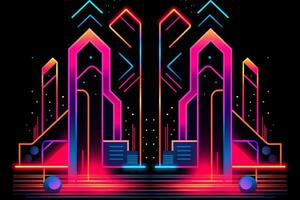 Glowing Radiant Neon Dreams Background Design generative AI photo