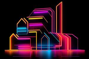 Glowing Radiant Neon Dreams Background Design generative AI photo