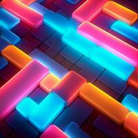 Glowing Tropical Themed 3D Abstract Background generative AI photo