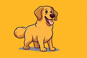 Golden Retriever Dog Graphic Illustration Isolated on a Monochrome Background generative AI photo