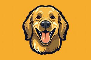 Golden Retriever Dog Graphic Illustration Isolated on a Monochrome Background generative AI photo