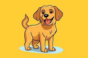 Golden Retriever Dog Graphic Illustration Isolated on a Monochrome Background generative AI photo