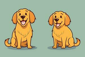 Golden Retriever Dog Graphic Illustration Isolated on a Monochrome Background generative AI photo