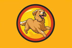 Golden Retriever Dog Vibrant Sleek Graphic Background generative AI photo