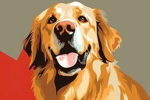 Golden Retriever Dog Vibrant Sleek Graphic Background generative AI photo