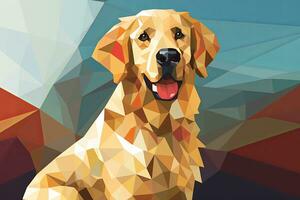 Golden Retriever Dog Vibrant Sleek Graphic Background generative AI photo