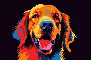 Golden Retriever Dog Vibrant Sleek Graphic Background generative AI photo