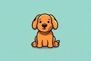Graphic Illustration of a Dog Isolated on a Monochrome Background generative AI photo