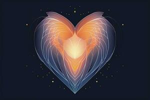 Diverse and Unique Minimalistic Sleek and Defined Heart Design Graphic generative AI photo