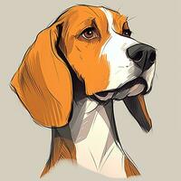 Graphic Illustration of a Dog Isolated on a Monochrome Background generative AI photo