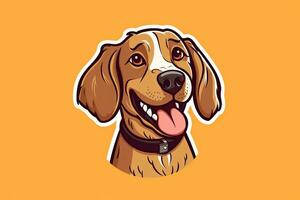 Graphic Illustration of a Dog Isolated on a Monochrome Background generative AI photo