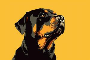 Graphic Illustration of a Dog Isolated on a Monochrome Background generative AI photo