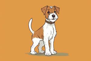 Graphic Illustration of a Dog Isolated on a Monochrome Background generative AI photo