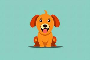 Graphic Illustration of a Dog Isolated on a Monochrome Background generative AI photo