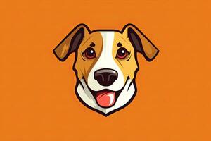 Graphic Illustration of a Dog Isolated on a Monochrome Background generative AI photo