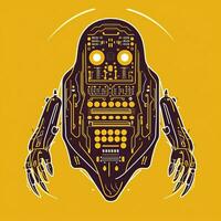 Graphic Illustration of a Ghost in the Machine generative AI photo