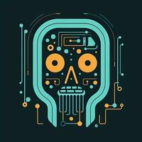 Graphic Illustration of a Ghost in the Machine generative AI photo