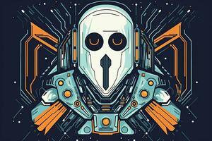Graphic Illustration of a Ghost in the Machine generative AI photo