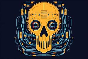 Graphic Illustration of a Ghost in the Machine generative AI photo