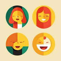 Happy Expression Minimalistic Graphic Design generative AI photo