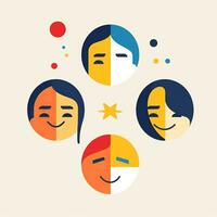 Happy Expression Minimalistic Graphic Design generative AI photo