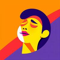 Happy Expression Minimalistic Graphic Design generative AI photo