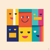 Happy Expression Minimalistic Graphic Design generative AI photo