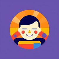 Happy Expression Minimalistic Graphic Design generative AI photo
