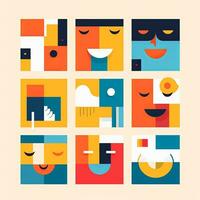 Happy Expression Minimalistic Graphic Design generative AI photo