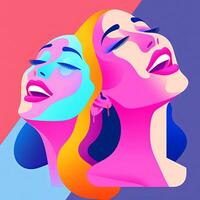 Happy Expression Minimalistic Graphic Design generative AI photo