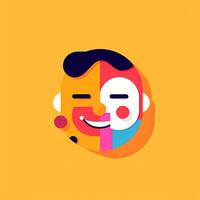 Happy Expression Minimalistic Graphic Design generative AI photo