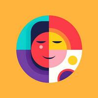 Happy Expression Minimalistic Graphic Design generative AI photo