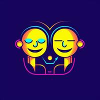 Happy Expression Minimalistic Graphic Design generative AI photo