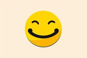 Happy Face Emoji Modern Graphic Illustration generative AI photo