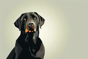 Labrador Dog Graphic Illustration Isolated on a Background generative AI photo