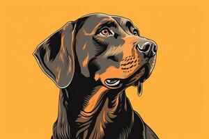 Labrador Dog Vibrant Sleek Graphic Background generative AI photo