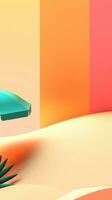 Minimalist Abstract Summer Theme Landscape Background generative AI photo