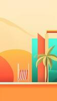 Minimalist Abstract Summer Theme Landscape Background generative AI photo