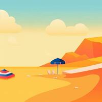 Minimalist Abstract Summer Theme Landscape Background generative AI photo