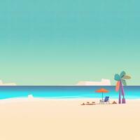 Minimalist Abstract Summer Theme Landscape Background generative AI photo