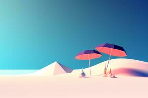 Minimalist Abstract Summer Theme Landscape Background generative AI photo