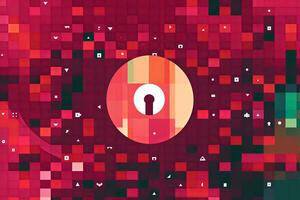 Modern Tech Encrypted Data Theme Background generative AI photo