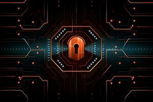 Modern Tech Encrypted Data Theme Background generative AI photo