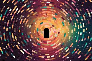 Modern Tech Encrypted Data Theme Background generative AI photo