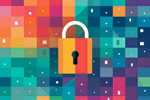 Modern Tech Encrypted Data Theme Background generative AI photo