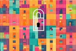 Modern Tech Encrypted Data Theme Background generative AI photo