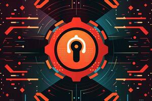 Modern Tech Encrypted Data Theme Background generative AI photo