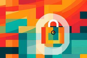 Modern Tech Encrypted Data Theme Background generative AI photo