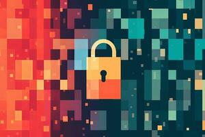 Modern Tech Encrypted Data Theme Background generative AI photo