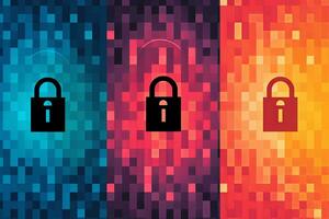 Modern Tech Encrypted Data Theme Background generative AI photo